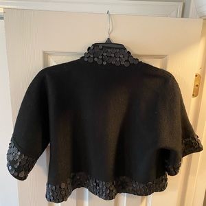 Gucci Jackets Coats Vintage Wool And Leather Capeletjacket Poshmark - chanel black tweed jacket roblox